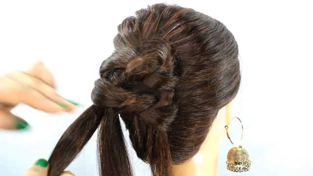cute node french bun hairstyle for wedding/party | easy hairstyle | new french hairstyle #hairstyle смотреть онлайн