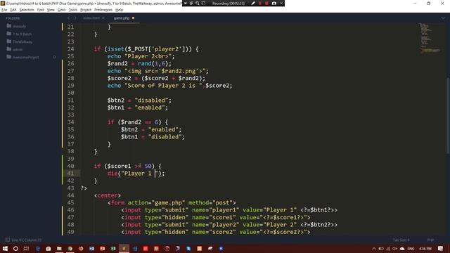 PHP Dice Game - 04 (Finalize our Dice Game with Winning option) смотреть онлайн