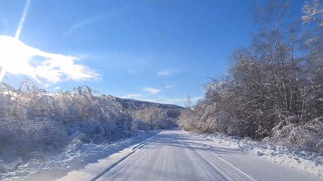 СКАЗОЧНАЯ ЗИМНЯЯ ДОРОГА! ТАКОГО Я НЕ ВИДЕЛ НИКОГДА! Winter forest. смотреть онлайн