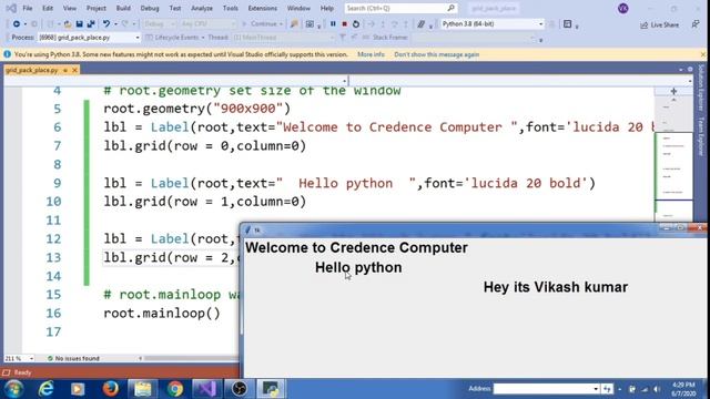 Python tkinte tutorial Arrangement widget Place and Grid смотреть онлайн