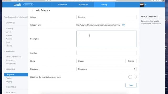 How to create category using Vanilla Forum admin dashboard смотреть онлайн