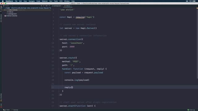 hapi Tutorial — Access and Handle Request Payload смотреть онлайн