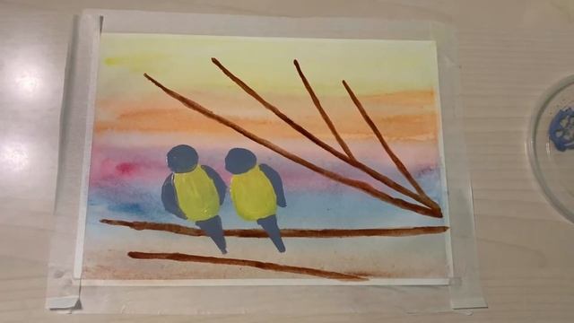 Рисование. подготовительная группа "Верба и синички" смотреть онлайн