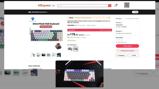 TODO MUNDO QUER ESSE TECLADO! TECLADO K500 DO ALIEXPRESS POR R$200! PORQUE TODOS GOSTAM DELE? K500 смотреть онлайн