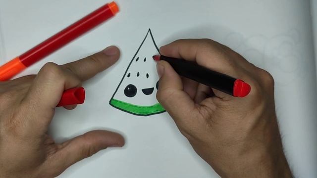 How to draw a piece of watermelon? Как нарисовать арбуз? Bolalar uchun tarvuz bo'lagini chizish смотреть онлайн