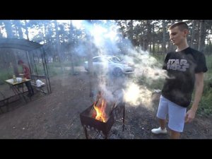 ЖАРИМ МЯСО НА КОСТРЕ В ЛЕСУ l ШАШЛЫК ИЗ СВИНИНЫ ПО ДЕРЕВЕНСКИ