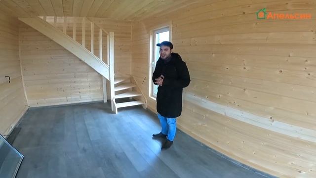 Обзор дома в стиле Barn house 6x6 м. от СК "Апельсин" смотреть онлайн