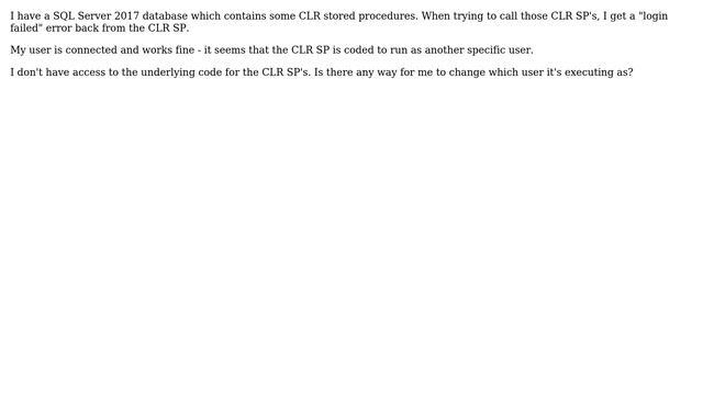 Databases: MS SQL - CLR Stored Procedure runs as deleted user смотреть онлайн