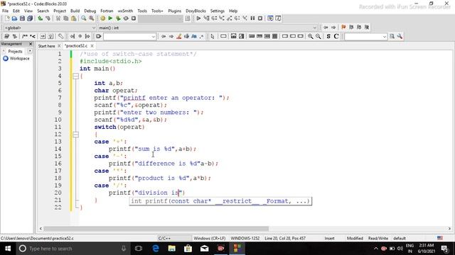Simple Calculator Using switch-case Statement смотреть онлайн