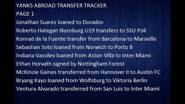 Yanks Abroad Report and Transfer Tracker 8/2 to 8/6 смотреть онлайн