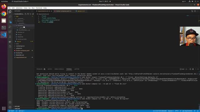 How To Install and Use Flask, Flask_Migrate with Docker, VScode on Windows and Ubuntu Linux OS смотреть онлайн