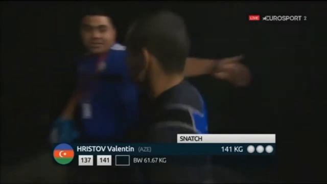 Valentin Hristov (62 kg) Snatch 141 kg - 2015 World Weightlifting Championships смотреть онлайн