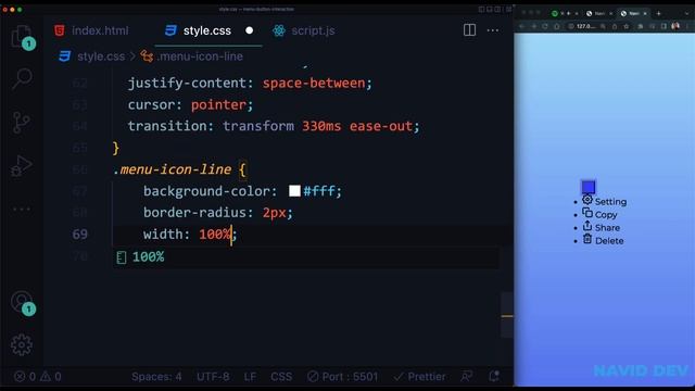 Modern Animated Menu Toggle Button using Html CSS & Javascript смотреть онлайн