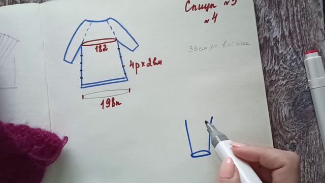 Джемпер из Brashed Alpaca Silk. Подробный разбор. вместе вяжем вытачки.