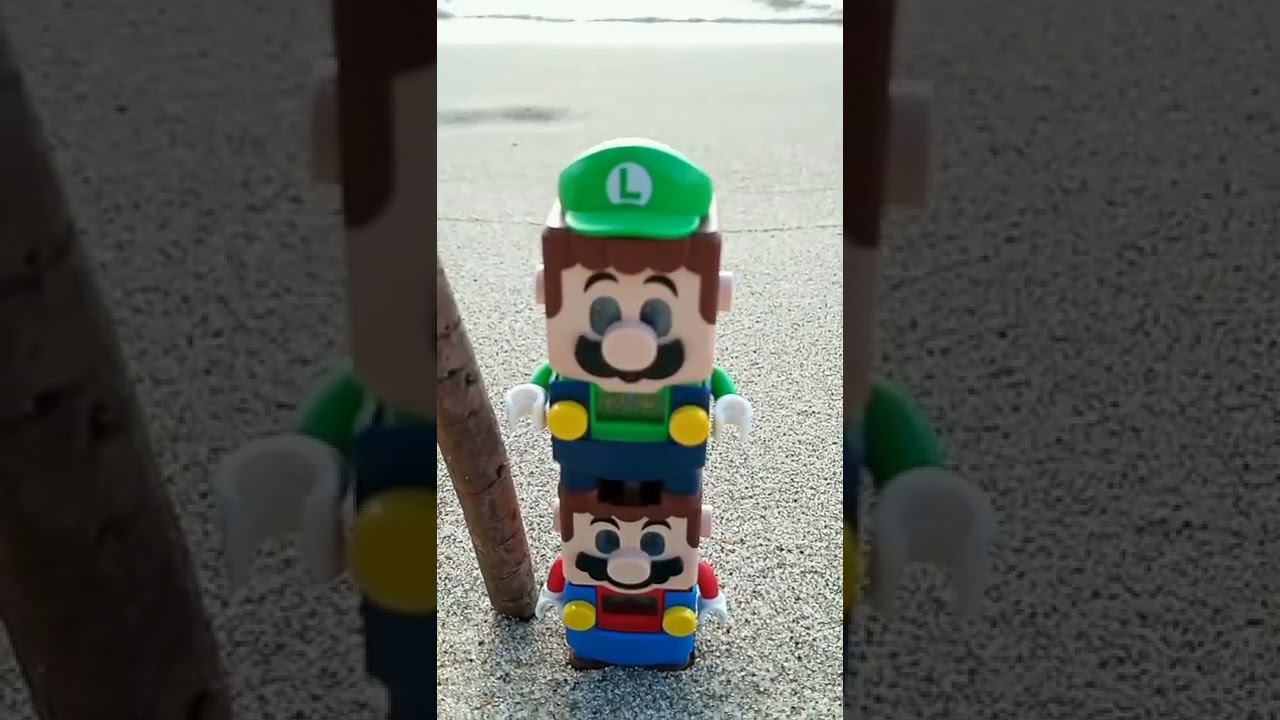 Lego Super Mario & Luigi tower on the sea beach! Without Peach. Very beautiful video. #shorts #sea смотреть онлайн