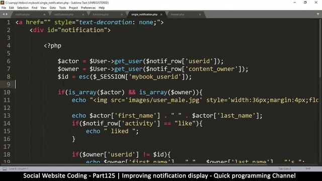 Social Website from scratch - Part 125 - Improving notification view | OOP PHP with MYSQL Database смотреть онлайн