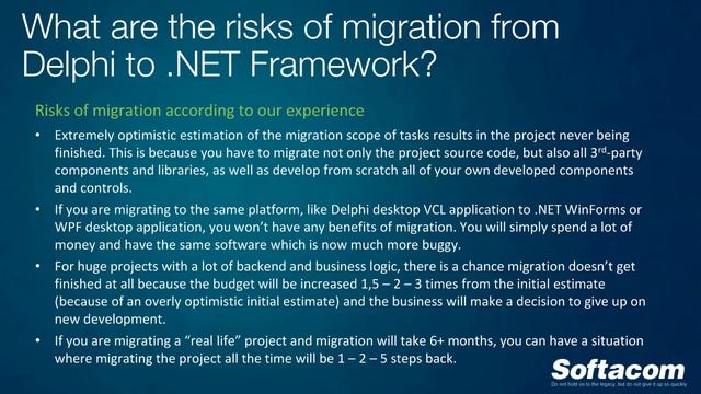 Migration of legacy Delphi projects to .NET Framework (desktop, web, mobile) смотреть онлайн
