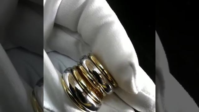 Вращающиеся подвижные обручальные кольца бублики из белого и красного золота 585. Вес пары 25 гр. смотреть онлайн