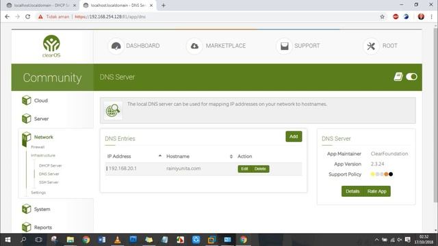 Setting DNS Server pada Clear Os смотреть онлайн