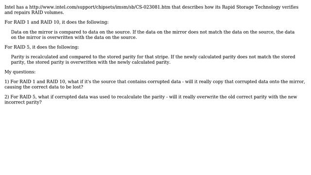 Intel RAID verification and repair смотреть онлайн
