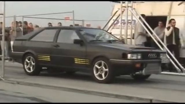 Audi 80 Coupe Quattro Turbo 500 HP 0-222 KmH Accelerating