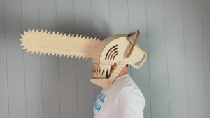 3Д конструктор шлем из картона Человек Бензопила // инструкция по сборке