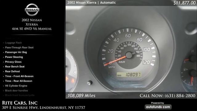 2002 Nissan Xterra 4dr SE 4WD V6 Manual | Rite Cars, Inc, Lindenhurst, NY - SOLD смотреть онлайн