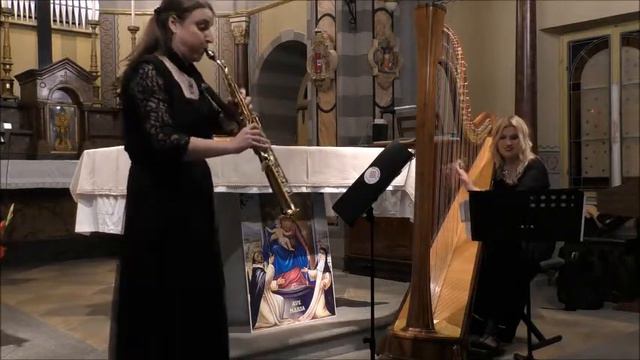 "Adagio" by Alessandro Marcello. Isabella Stabio - saxophone and Sara Terzano - harp смотреть онлайн