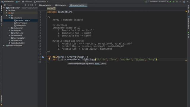 Kotlin Dersleri #21 - List & ArrayList смотреть онлайн