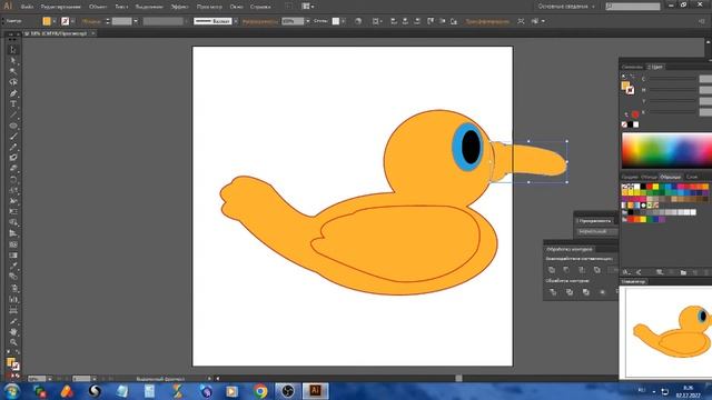 Рисуем мультяшного утенка в Adobe Illustrator смотреть онлайн