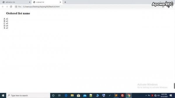 What is list ul li dl html part html 8