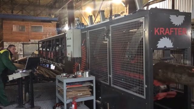 Брусовальный двухвальный станок с брусоотделителем KRAFTER