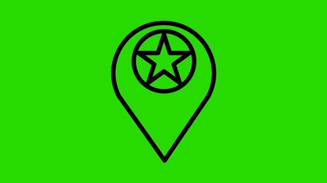 Animated Starred Location Icon on Green Screen смотреть онлайн