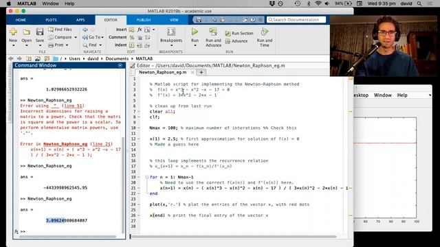 Newton–Raphson example in Matlab and Octave смотреть онлайн
