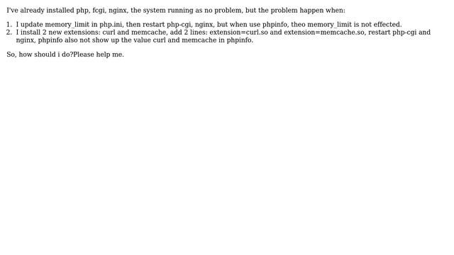 php info not effect when edit value in php.ini on nginx webserver смотреть онлайн