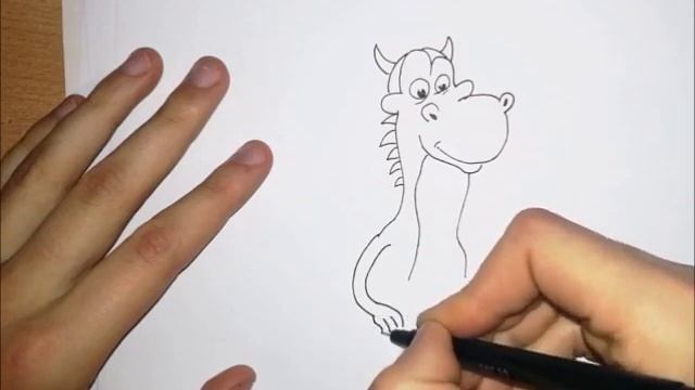 Kako nacrtati Azdaju (Alu) / How to draw a Cartoon Dragon Funny смотреть онлайн