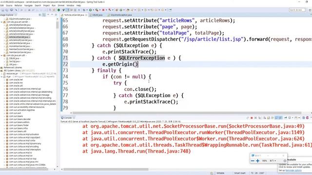 2020 07 25, 자바, 서블릿게시판 구현, MySQL 오류 메세지가 콘솔에 나올 수 있도록 구조개선 смотреть онлайн