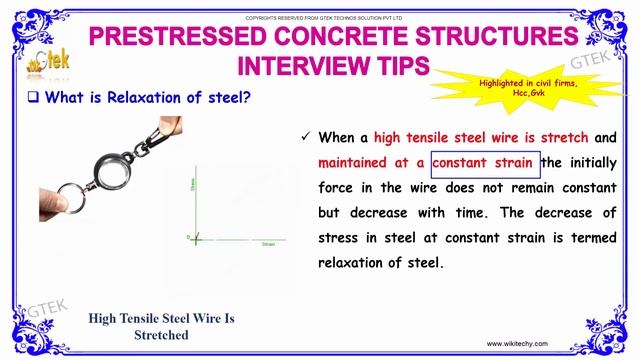 What is Relaxation of steel | Prestressed Concrete Structures Interview Questions смотреть онлайн