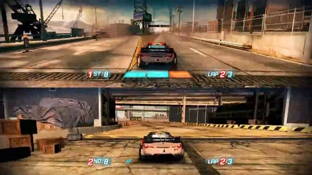 Split Second Gameplay PC | Split screen Racing at DRY DOCKS | 2 Players смотреть онлайн