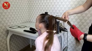 Конкурсная причёска для бальных танцев с высоким пучком