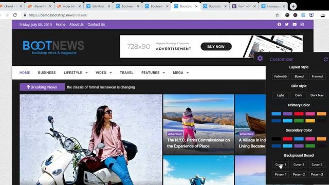 bootstrap 4 demo live customizer plugin смотреть онлайн