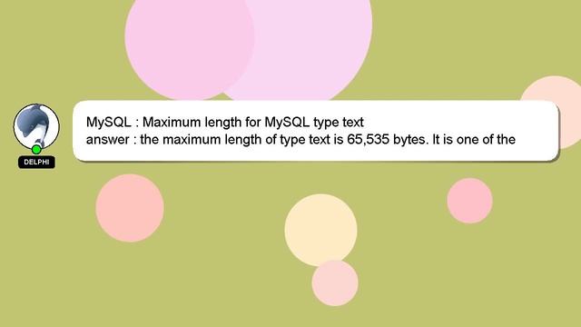 MySQL : Maximum length for MySQL type text смотреть онлайн