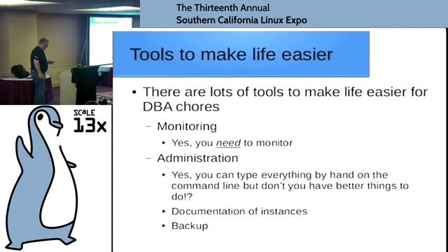Dave Stokes - The Proper Care and Feeding of a MySQL Server for Busy Linux Admin - SCALE 13x смотреть онлайн