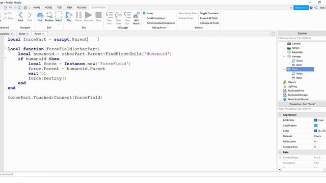 Roblox Studio Tutorial: How to Give a Force Field to a Player смотреть онлайн