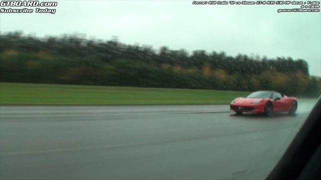 Ferrari 458 Italia vs Nissan GT-R facelift (Decat + Y-pipe) in the rain x 4 races смотреть онлайн