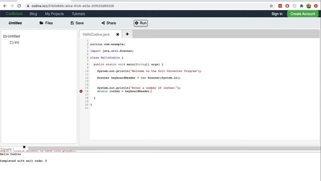 Using Codiva.io To Write Java Programs - Unit Converter Program смотреть онлайн