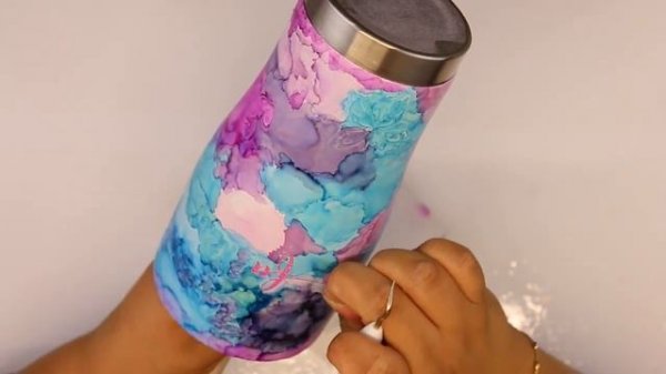 Water color tumbler | Birthday Tumbler | Alcohol Ink Tumbler