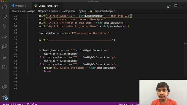 Python Guess Number Game - Jairus Joseph (12 Years) смотреть онлайн