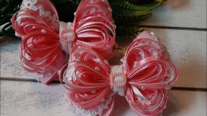 МК. Нежные и ажурные бантики из узкой ленты.
