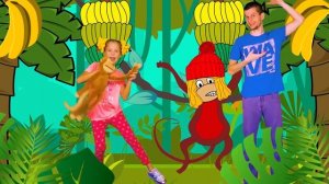 Обезьяна ест Бананы | Песни про Животных | Ба Би Бу Песни для Детей